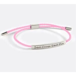 RETAIL $70 Mint & Lilly Inhale Courage, Exhale Fear Inspire Pink Silver Bracelet